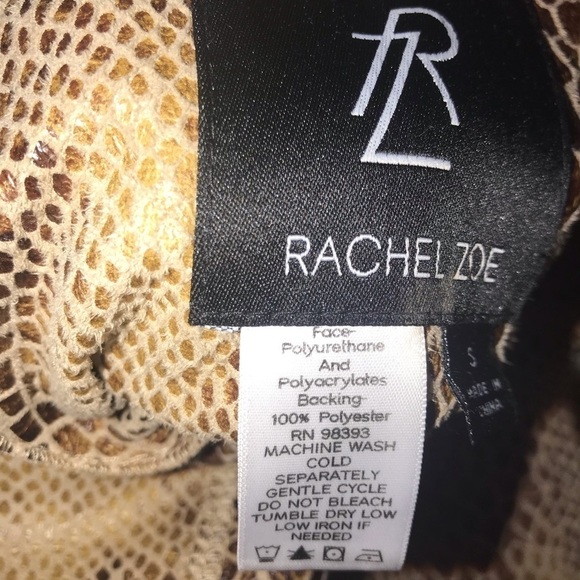 Rachel Zoe snake print / tan faux suede reversible jacket. Size small GUC - Picture 8 of 8